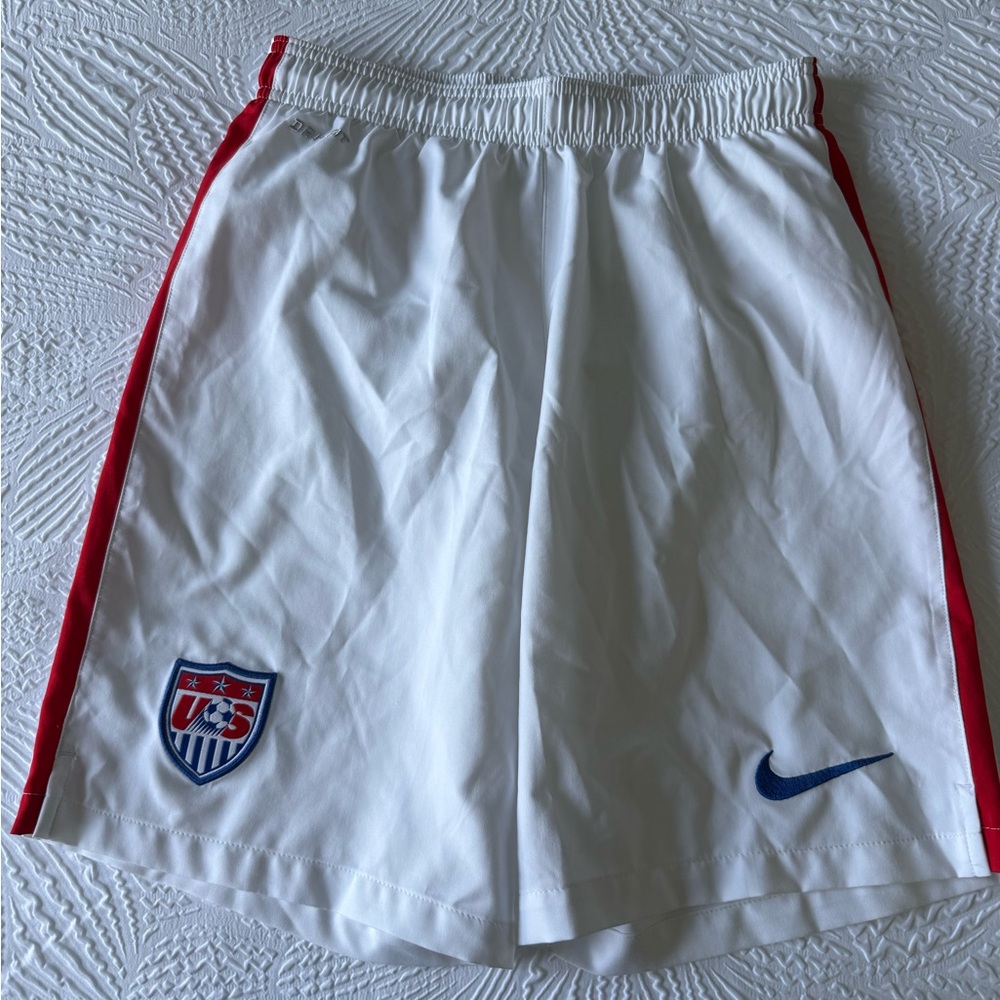 Nike Dri-FIT White Athletic Shorts US Soccer